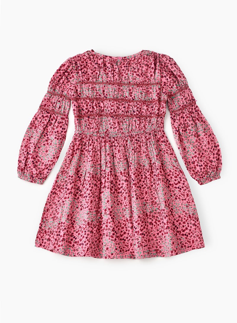 Jelliene فستان بناتي مطبوع بالكامل 100% فيسكوز، فستان ناعم وانسيابي للفتيات - Image 2