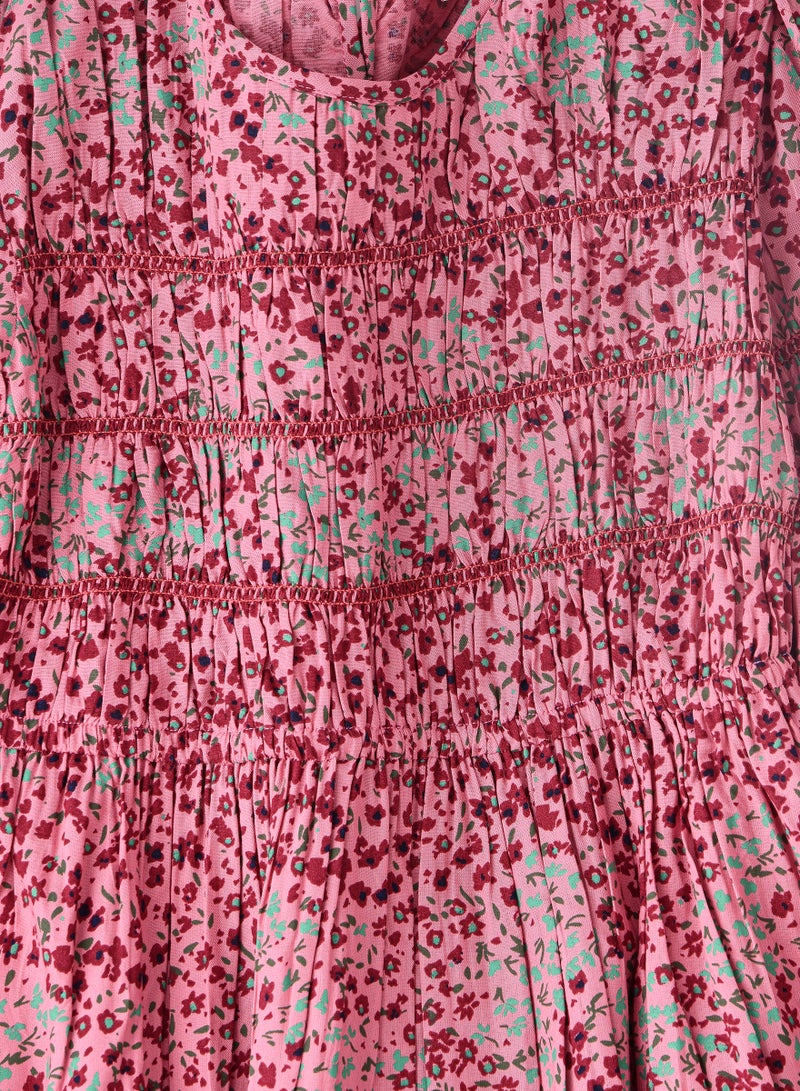 Jelliene فستان بناتي مطبوع بالكامل 100% فيسكوز، فستان ناعم وانسيابي للفتيات - Image 3