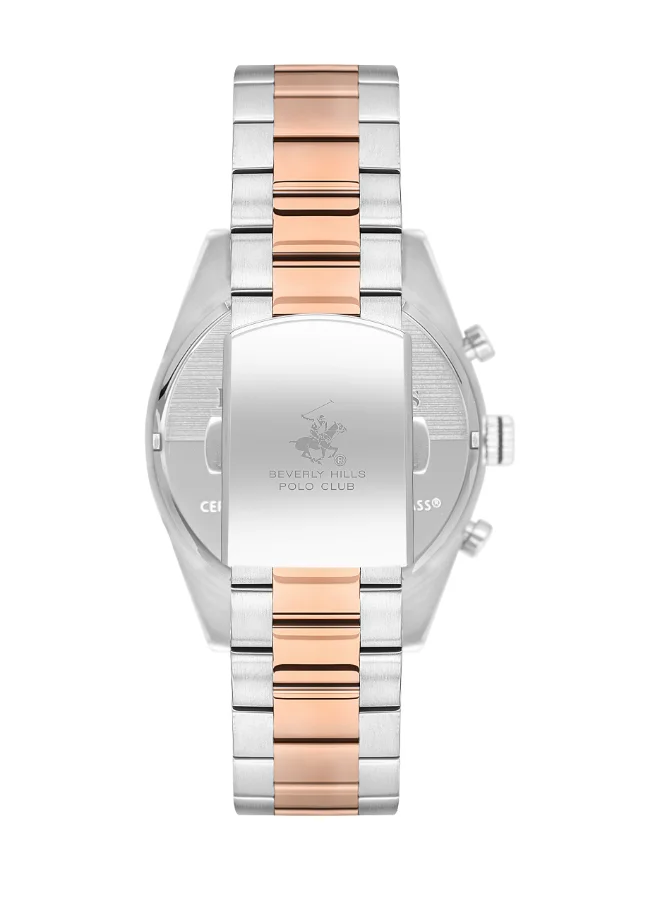 بيفرلي هيلز بولو كلوب Polo Club Men's Watch, Multi Function Display and Metal Strap - BP3618X.560, Silver