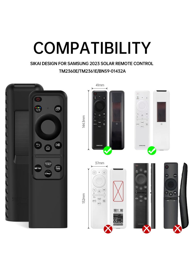 Excefore For Silicone Samsung Remote Cover Compatible with Samsung 2023 TM2360E BN59-01432A TM2361E BN59-01439A Samsung Smart TV Remote Case Shockproof Washable Dustproof Anit-Lost with Lanyard(Black) - Image 2
