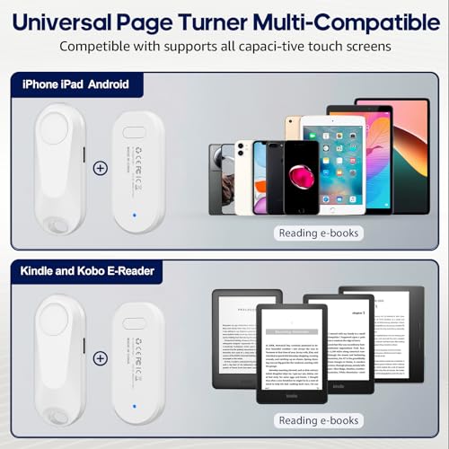 DATAFY Remote Control Page Turner for Kindle Paperwhite Oasis Kobo eReaders, Camera Camcorder Remote Controls, Page Turner Clicker for ipad Tablets Reading Novels with Wrist Strap Storage Bag - Image 5