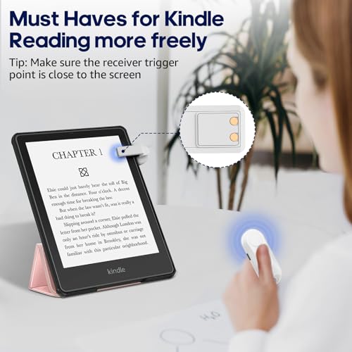 DATAFY Remote Control Page Turner for Kindle Paperwhite Oasis Kobo eReaders, Camera Camcorder Remote Controls, Page Turner Clicker for ipad Tablets Reading Novels with Wrist Strap Storage Bag - Image 2