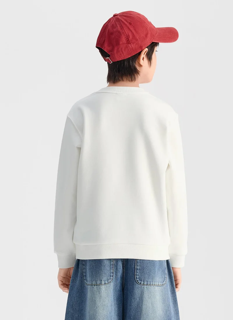 Balabala White Kids Unisex Round neck sweatshirt  | Best Price UAE