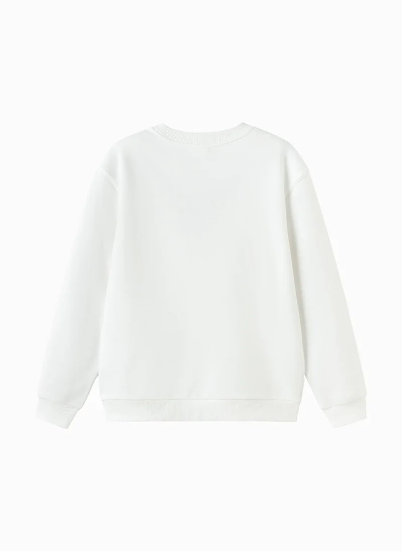 Balabala White Kids Unisex Round neck sweatshirt  | Best Price UAE