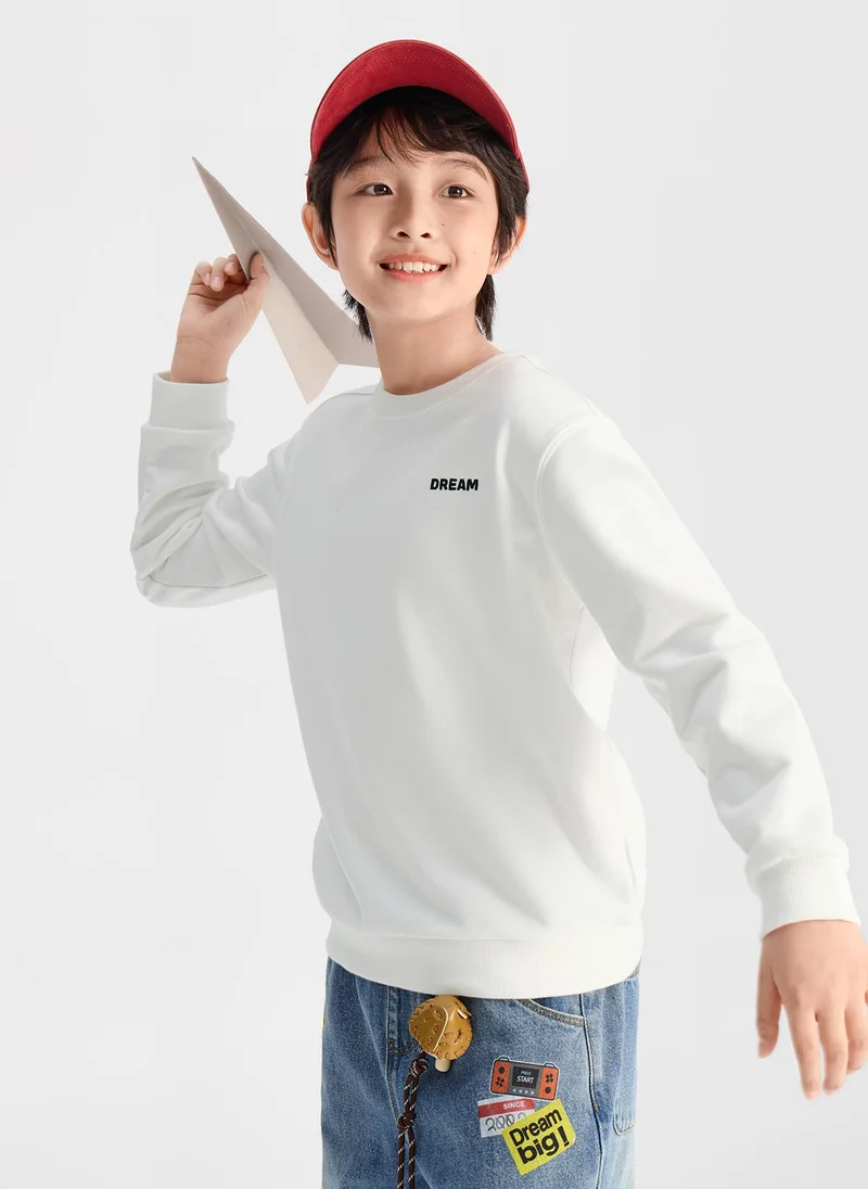 Balabala White Kids Unisex Round neck sweatshirt  | Best Price UAE