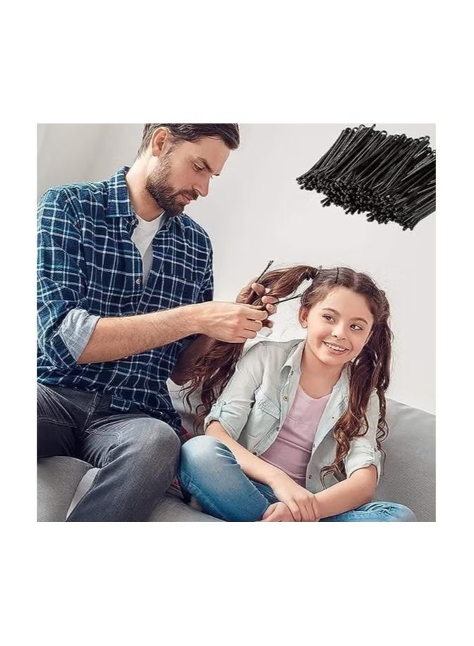 مجموعة من 100 دبوس شعر ، دبابيس شعر سوداء  للكعكات، مشبك شعر فاخر للفتيات والنساء ، رائع لجميع أنواع الشعر - Image 5