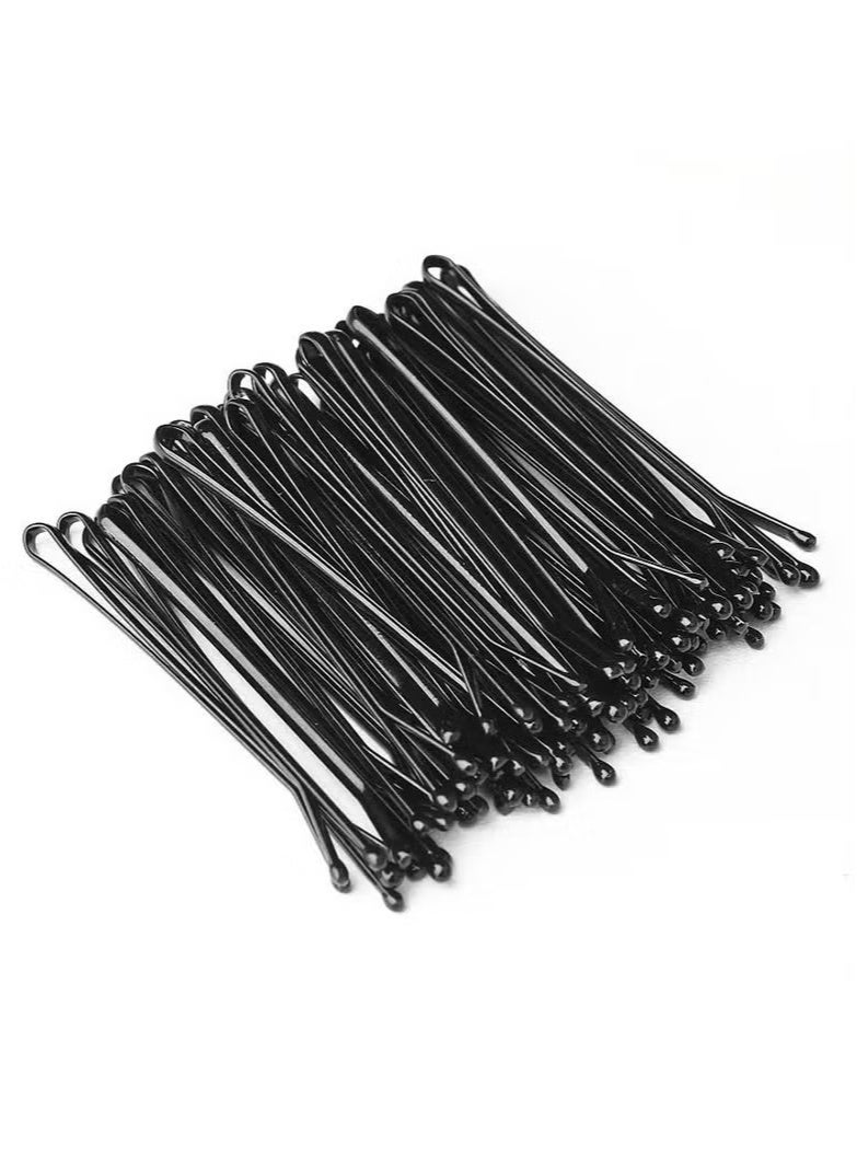 مجموعة من 100 دبوس شعر ، دبابيس شعر سوداء  للكعكات، مشبك شعر فاخر للفتيات والنساء ، رائع لجميع أنواع الشعر - Image 2