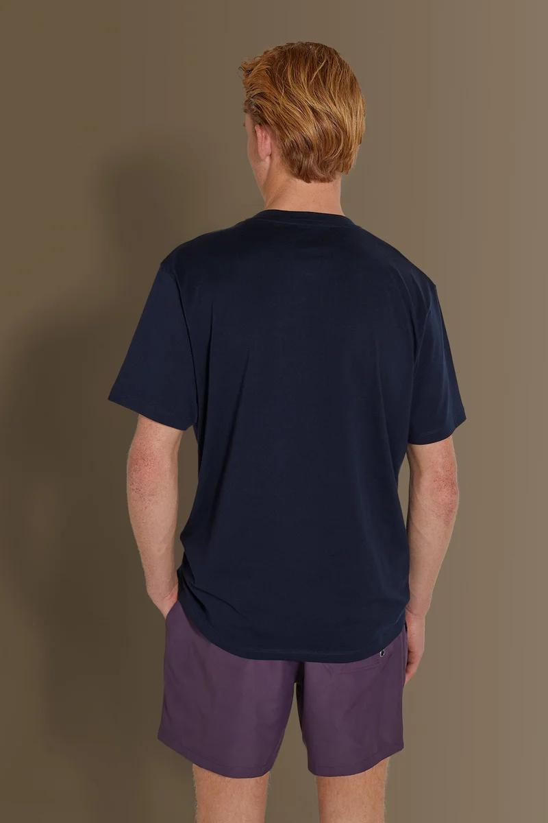 Doppelganger Blue T-shirt 100% pure supima cotton - DK Blue for Men | Best Price UAE