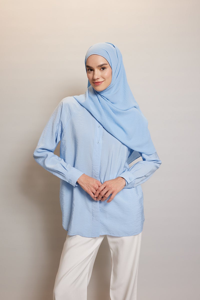 DeFacto Blue Woman Woman Basic Hijab Shawl Casual - Image 2