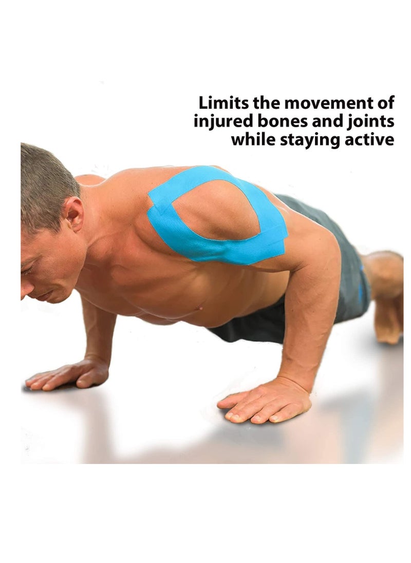 شريط kinesiology الرياضي لفة مرنة مقاومة للماء لدعم استعادة العضلات شريط فيزيو بجودة عالية للركبة والكتف والمرفق 2 لفة