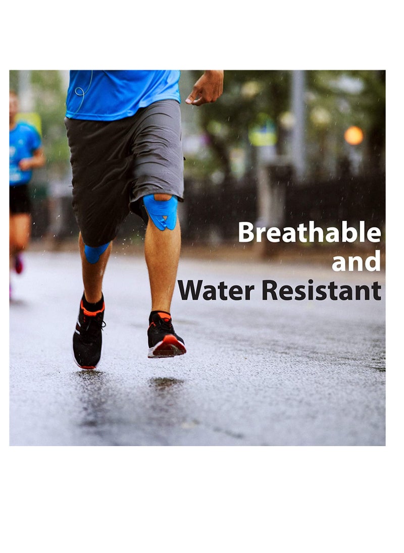 شريط kinesiology الرياضي لفة مرنة مقاومة للماء لدعم استعادة العضلات شريط فيزيو بجودة عالية للركبة والكتف والمرفق 2 لفة