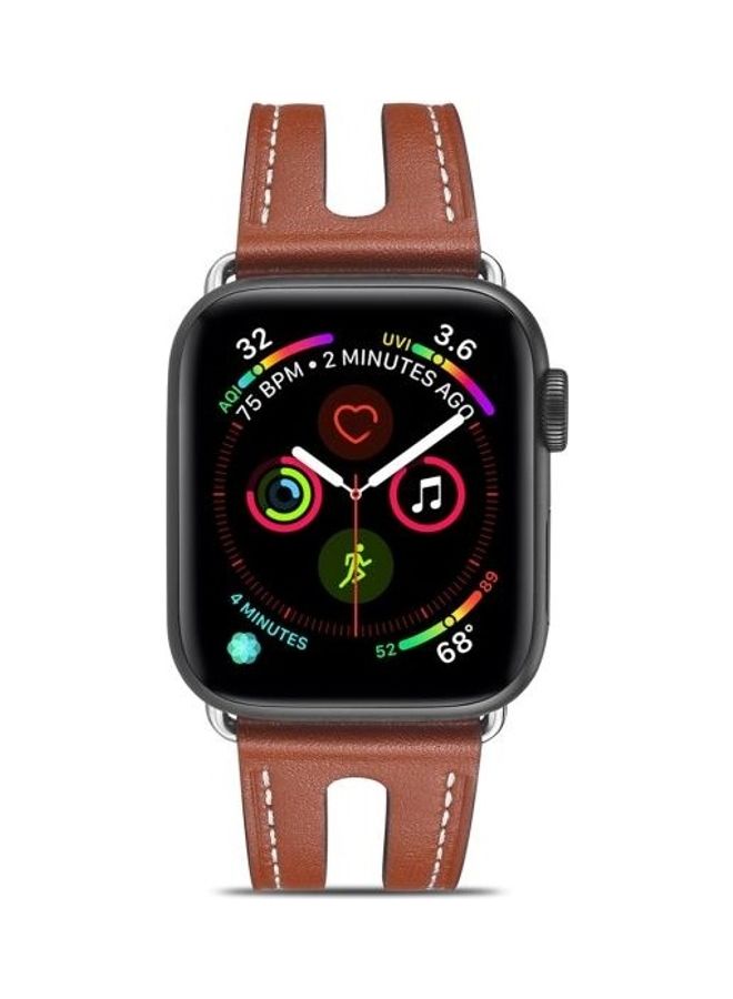 NIBEMINENT Replacement Watchbands For Apple Watch Series 7 45mm/6 & SE 5 4 44mm/3 2 1 42mm Brown - Image 3
