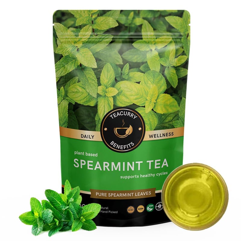 TEACURRY Spearmint Leaf Tea - 100 Gms Loose Tea | Helps with Hormonal Imbalance, Memory, and Facial Hair - Spearmint Tea - Image 1