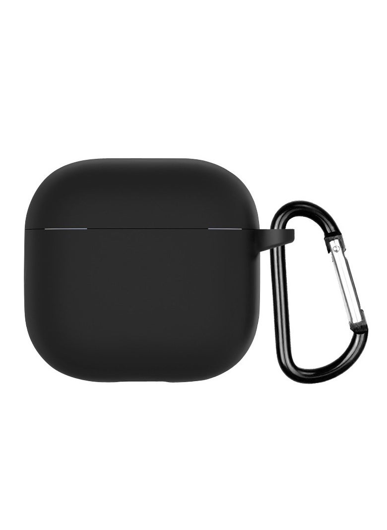 Youque - Silicone Case for  Apple AirPods 4 Protective Earphone Cover with Cleaner Kit and Hook Black - Image 1