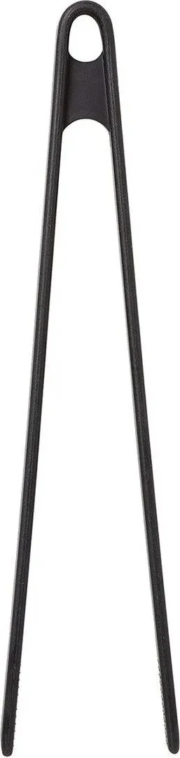 هازاربازار Set of 2 Black Heat Resistant Silicone Frying Tongs and Metal Silicone Tip Frying Serving Tongs