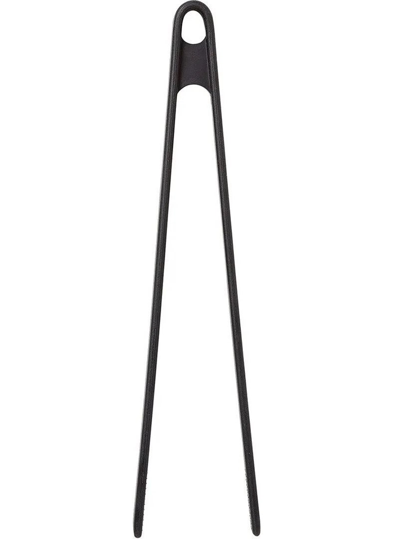 Hazarpazar Set of 2 Black Heat Resistant Silicone Frying Tongs and Metal Silicone Tip Frying Serving Tongs  - Image 5