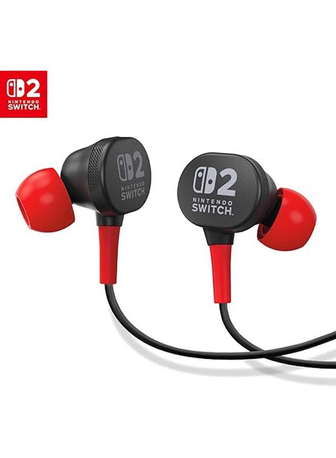 PowerA Switch 2- Black Wired Earbuds - Image 1