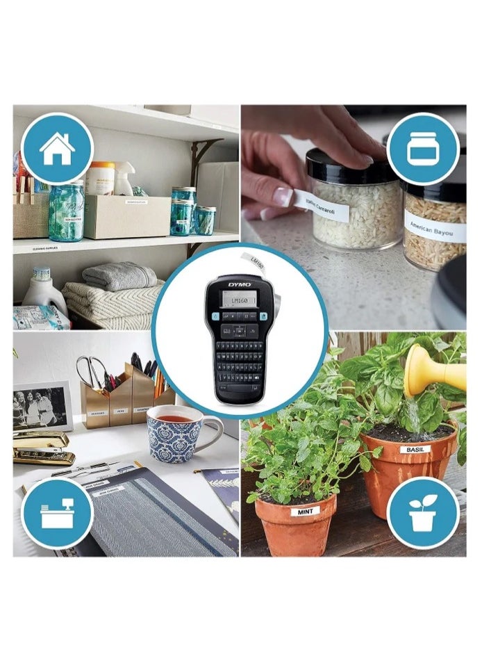 Dymo - Dymo LabelManager 160 Label Maker | Handheld Label Printer with QWERTY Keyboard | Includes Black & White D1 Label Tape (12mm) | for Home & Office - Image 1