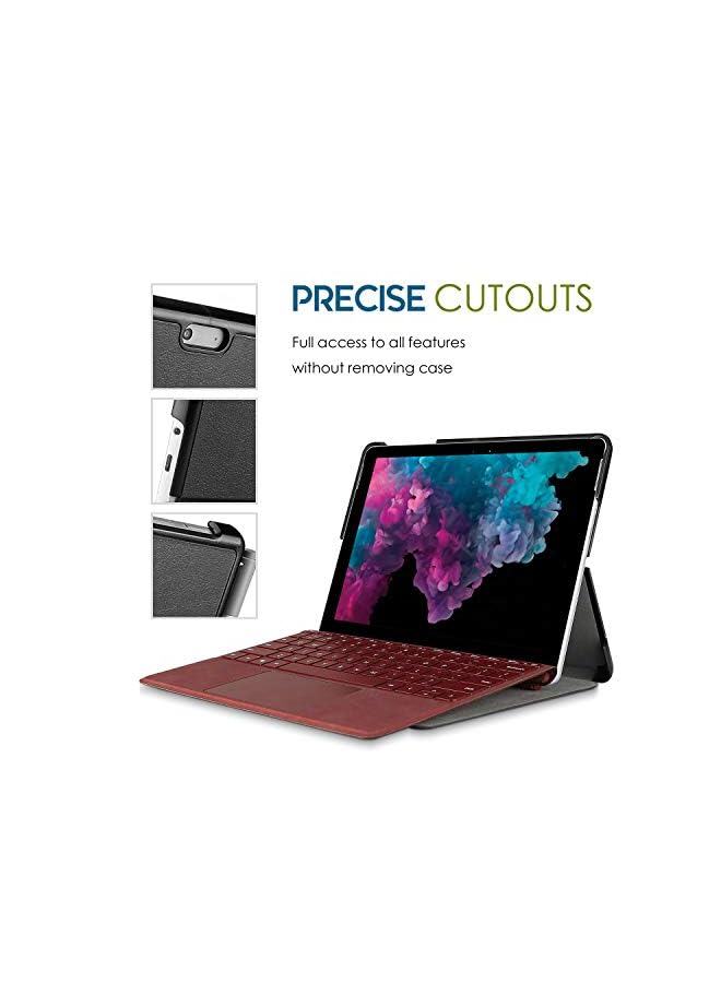 Procases Case For 12.3" Microsoft Surface Pro 7 Plus/Pro 7/Pro 6/Pro 5/Pro 2017/Pro 4/Pro Lte, Slim Light Smart Cover Stand Case With Built-In Surface Pen Holder-Black - Image 5