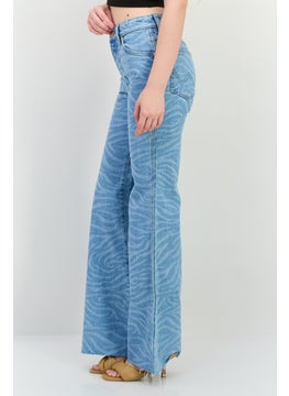Wrangler Women Regular Fit Mid Rise Wide Leg No Stretch Jeans, Light Blue  - Image 2