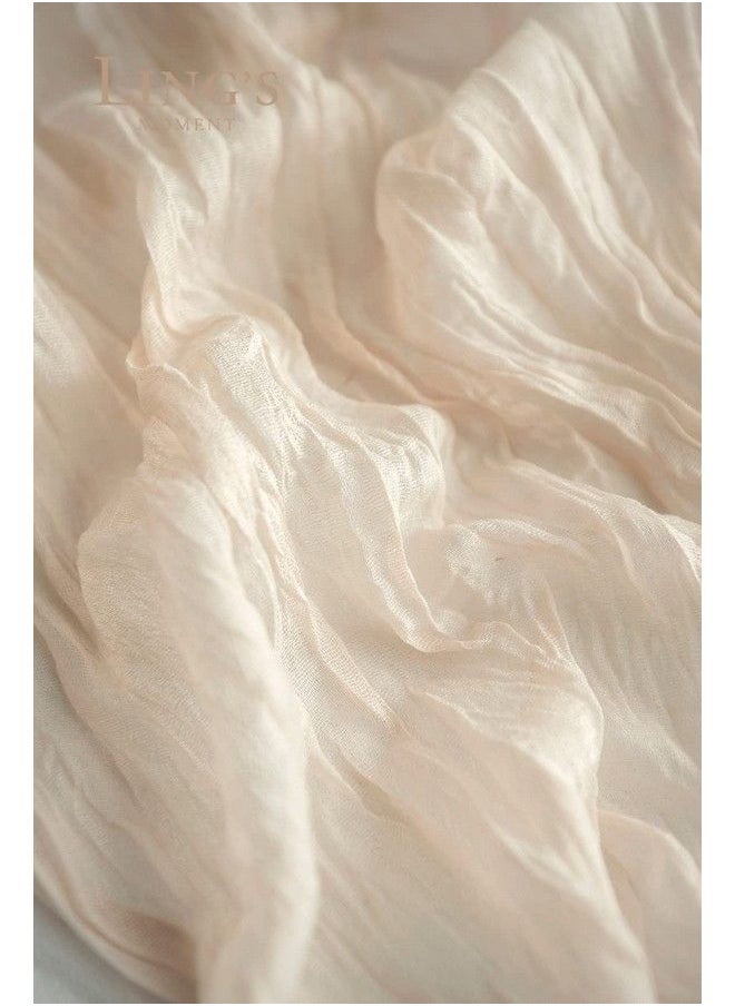 Ling's moment 10Ft X 35" Wide Ivory Gauze Semisheer Table Runner Cheesecloth Tablecloth For Wedding Party Bridal Shower Boho Table Decor  - Image 4