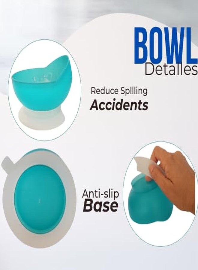 ADAPTIVE UTENSILS High-Low Scoop Bowl with Suction Base | Self-Feeding Bowl for Elderly | Dish for Adults with Special Needs from Parkinsons, Dementia, Stroke or Tremors - Image 3