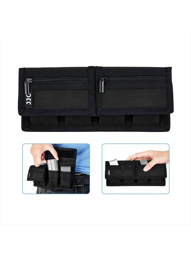 JJC (6 Pockets) Camera Battery and SD Card Pouch Holder for 18650 x 8, AA, LP-E6N LP-E6NH LP-E17 EN-EL14 EN-EL15 NP-FW50 NP-FZ100 NP-W126S Battery,Suitable for Canon M50 Mark II 5DM4 6DM2 80D Sony A7R IV - Image 1