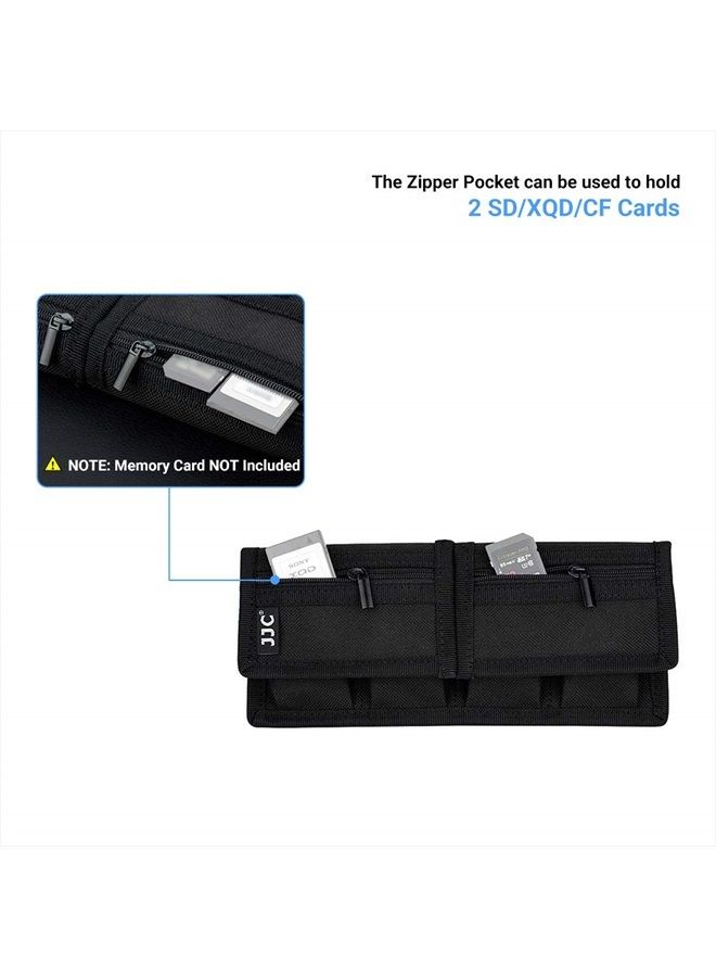 JJC (6 Pockets) Camera Battery and SD Card Pouch Holder for 18650 x 8, AA, LP-E6N LP-E6NH LP-E17 EN-EL14 EN-EL15 NP-FW50 NP-FZ100 NP-W126S Battery,Suitable for Canon M50 Mark II 5DM4 6DM2 80D Sony A7R IV - Image 4