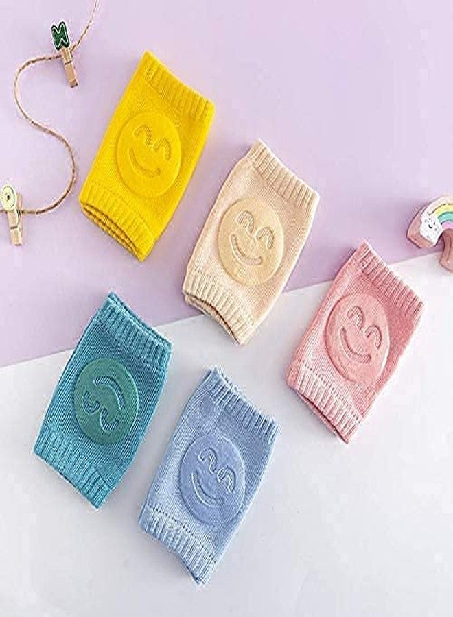 RIVUGJA Smiley Baby Knee Pads for Crawling, Elbow Safety Protector, Stretchable Anti-Slip Padded Elastic Soft Cotton Breathable Comfortable Cap Leg Warmer Support Protector Kneecap for Kids - Image 4