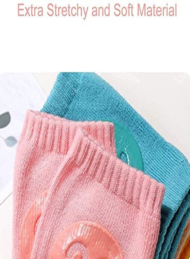 RIVUGJA Smiley Baby Knee Pads for Crawling, Elbow Safety Protector, Stretchable Anti-Slip Padded Elastic Soft Cotton Breathable Comfortable Cap Leg Warmer Support Protector Kneecap for Kids - Image 5