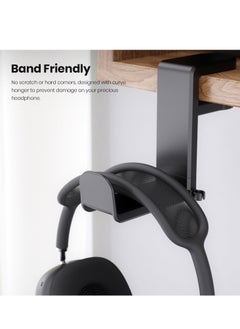 Bukela Headphone Hook Holder Hanger Mount, Headphones Stand with Adjustable and Rotating Arm Clamp, Under Desk Design, Universal Fit, Built in Cable Clip,Rotating Headphone Stand, Gaming Headset Stand, Adjustable Clamp-on Headphone Holder, Headphone Hanger Hook Under Desk with 360 Degree Swivel&Cable Clip Organizer ,  Black  - Image 2