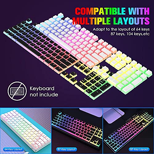 ETZIN Pudding Keycaps Set PBT Double Shot OEM Profile for Gaming Mechanical Keyboard MX Switches Universal Compatiability for 61 87TKL 104 108 Keyboard (Only Keycaps), (Black) - Image 5