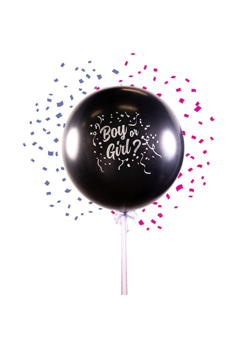 XL Boy Or Girl Gender Reveal Latex Balloon Black 65cm