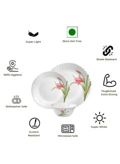 Laopala LaOpala Classic 38 Pcs Dinner Sets Glass Material  Plates Flaming  Red Dinner Set Microwave Safe & Dishwasher Safe Minimalist Style Lightweight Bowls, Cups, Plates Set-Reusable  - Image 2
