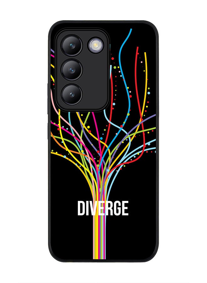 Stylizedd حافظة حواف سوداء متينة لهاتف Vivo V30 Lite 5G، حافظة مرنة رقيقة من المطاط مع حواف مضادة للسقوط - Diverge (أسود) - Image 1