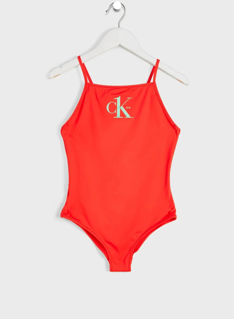 CALVIN KLEIN Youth Logo Swimsuit