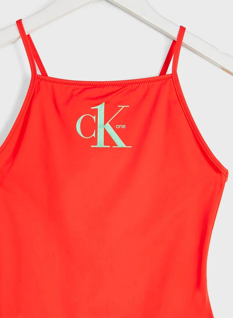 CALVIN KLEIN Youth Logo Swimsuit