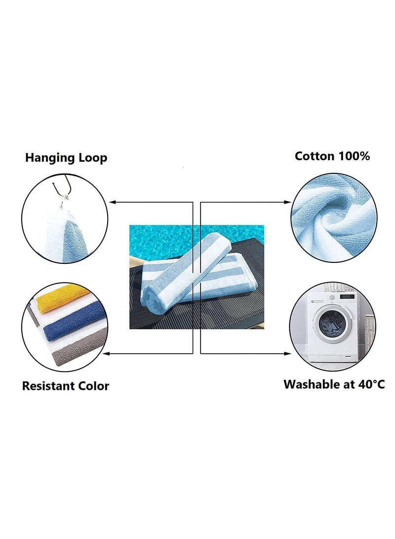 سيجنولا Signoola Kids Beach towel 100 x 50 cm Light Blue Stripes, 100% cotton. - Image 4