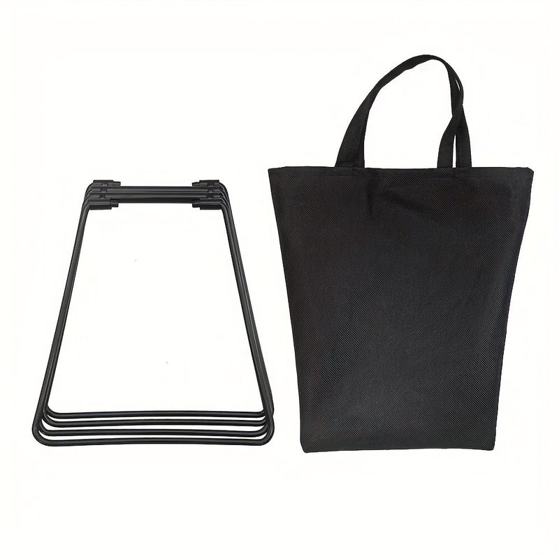 Silvery Stainless Steel Outdoor Camping Folding Stand Storage Box Moisture Proof Insulation Rack - Image 3