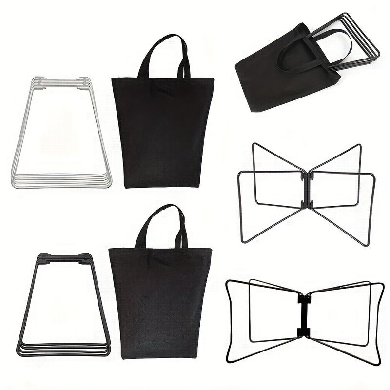 Silvery Stainless Steel Outdoor Camping Folding Stand Storage Box Moisture Proof Insulation Rack - Image 1