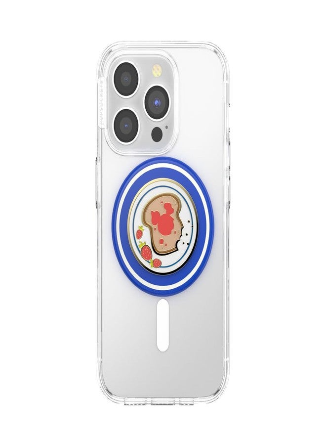 بوب سوكيتس حامل هاتف PopSockets متوافق مع MagSafe، حامل مغناطيسي آمن للهاتف، مسند قابل للطي للاستخدام بدون استخدام اليدين، متوافق مع الشحن اللاسلكي، ديزني - خبز ميكي توست مطلي بالمينا - Image 4