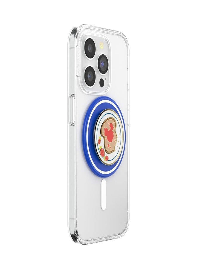 بوب سوكيتس حامل هاتف PopSockets متوافق مع MagSafe، حامل مغناطيسي آمن للهاتف، مسند قابل للطي للاستخدام بدون استخدام اليدين، متوافق مع الشحن اللاسلكي، ديزني - خبز ميكي توست مطلي بالمينا - Image 3