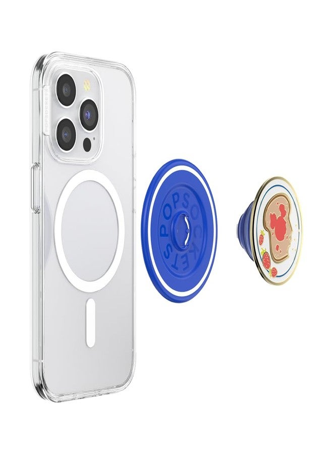 بوب سوكيتس حامل هاتف PopSockets متوافق مع MagSafe، حامل مغناطيسي آمن للهاتف، مسند قابل للطي للاستخدام بدون استخدام اليدين، متوافق مع الشحن اللاسلكي، ديزني - خبز ميكي توست مطلي بالمينا - Image 5