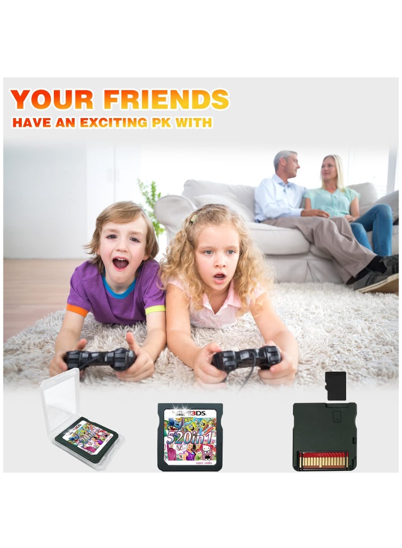 SYOSI 520 in-1 Game Card, Super Combo Game Cartridge, Game Card Containing 520 Classic Nostalgic Games, Game Pack Card Super Combo, Suitable for Most DS / 2DS / 3DS Console of Game Consoles - Image 2
