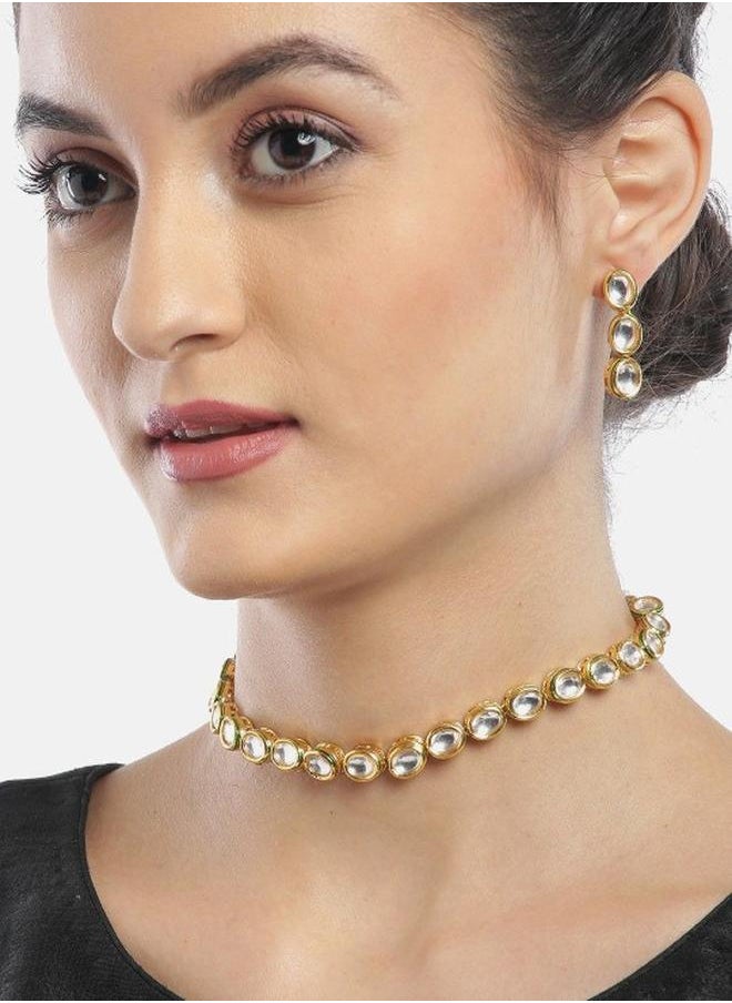 Priyaasi Elegant Women Brass Jewellery Set with pattern and secured with closure and styled in ideal for Western moments — designed to make heads turn.  - Image 5