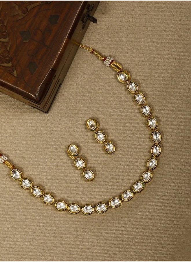 Priyaasi Elegant Women Brass Jewellery Set with pattern and secured with closure and styled in ideal for Western moments — designed to make heads turn.  - Image 1