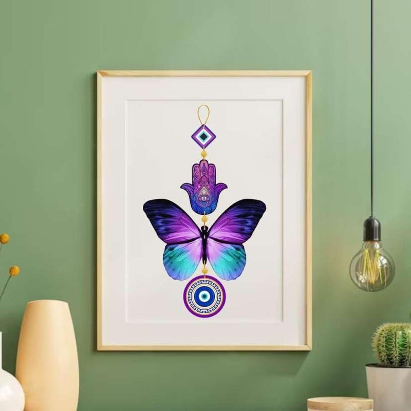 MDS CREATION MDS CREATION Decorative Wall Hanging for Door Entrance Butterfly Evil Eye Wall Hanging for Protection and Elegance Home Decor Unique Design Nazar BattuSuraksha Kawach 2 Multicolor 1  - Image 4