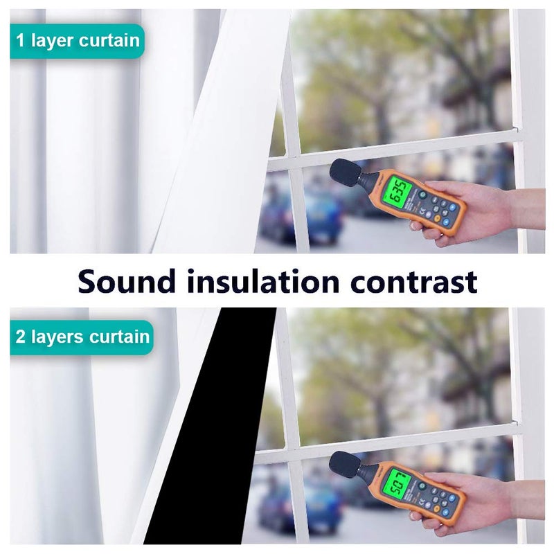 NICETOWN White 100% Blackout Lined Curtain  2 Thick Layers Completely Blackout Window Treatment Thermal Insulated Drape for Kitchen/Bedroom (1 PC  42 inches Width x 63 inches Length Each Panel) - Image 3