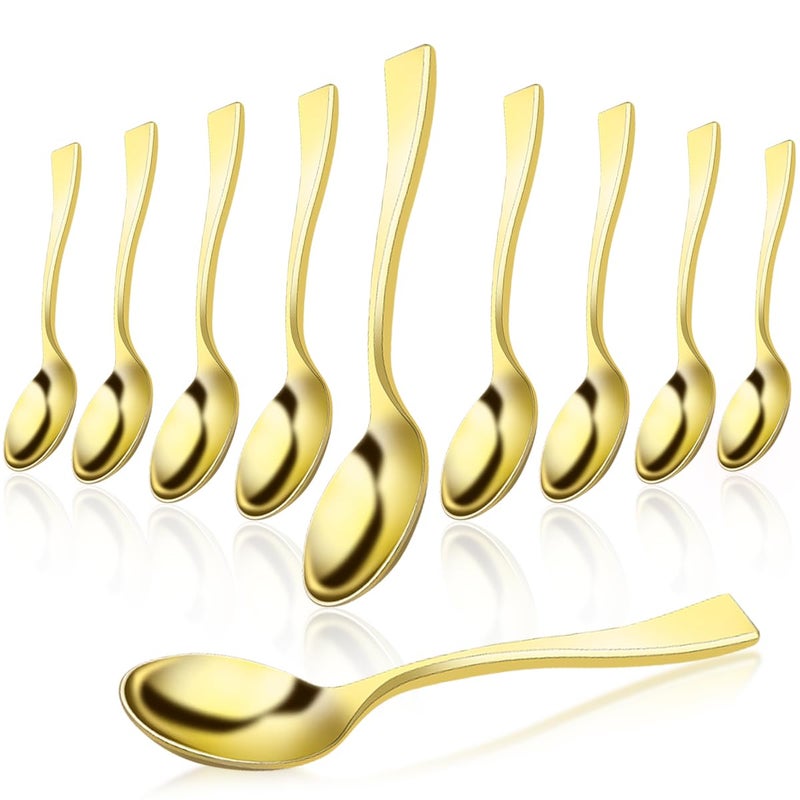 Fansunta Fansunta 80pcs Disposable Gold Plastic Mini Spoons 394 Inch Food Safe Dessert Tasting Spoons for Ice Cream Pudding Appetizers  Elegant Party Wedding Cake Decorations Sampling Catering Bulk 