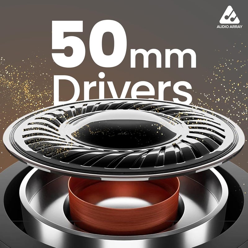 Audio Array سماعة DJ احترافية AH-50 | محركات 50 مم | 32Ω | 20Hz-20kHz | كابلات مزدوجة قابلة للفصل مع ميكروفون وتحكمات | تقنية Buddy Share | 105 ديسيبل SPL | استماع بأذن واحدة | مراقبة، خلط - Image 2